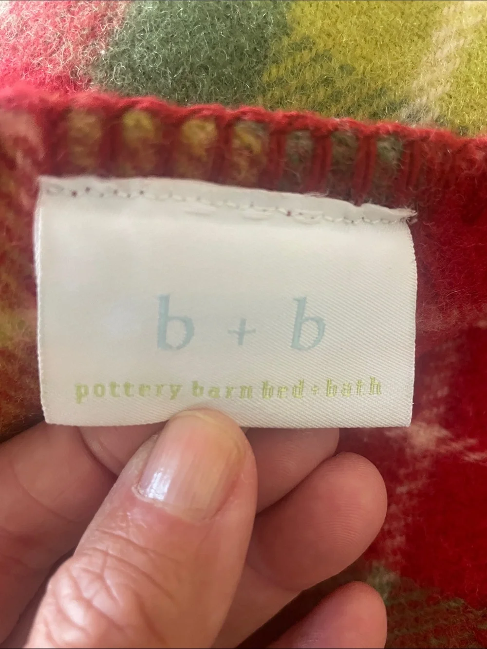Pottery Barn Red, Green & Yellow Plaid Wool Blanket King/Cal King
